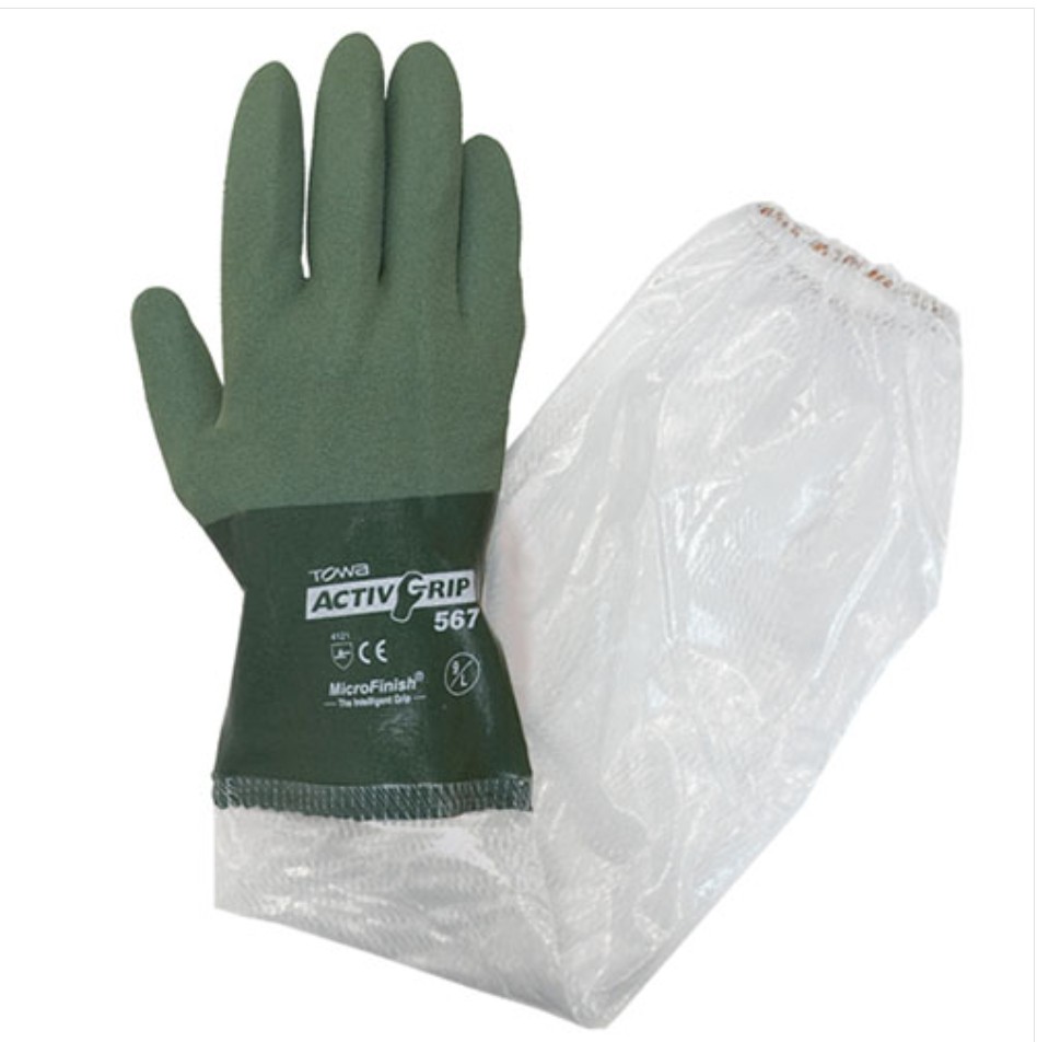 [토와]핸드케어슬리브 #567 (니트릴+PVC재질의 토시형 장갑)