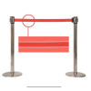 NOA 스텐차단봉 O/H 투톤벨트(Red) 1SET/백화점,관공서,공사현장용 국내산